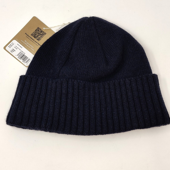 Patagonia Unisex Brodeo Beanie Line Logo Ridge Classic Navy Recycyled Wool NWT - Picture 6 of 8